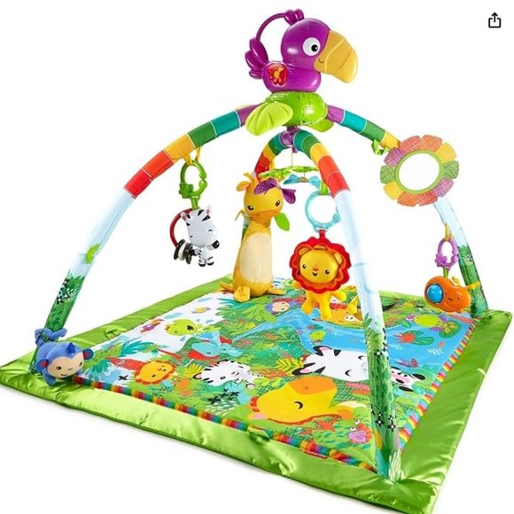 Fisher-Price Baby Playmat Rainforest Music & Lights Deluxe Gym - Picture 1 of 1